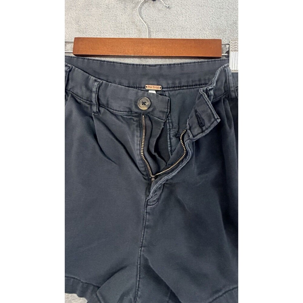 Free People Shorts Womens Size 2 Light Black Casual Chino High Rise Pockets - Picture 5 of 8